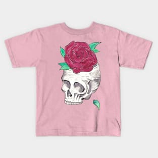 Skull with Flower Kids T-Shirt